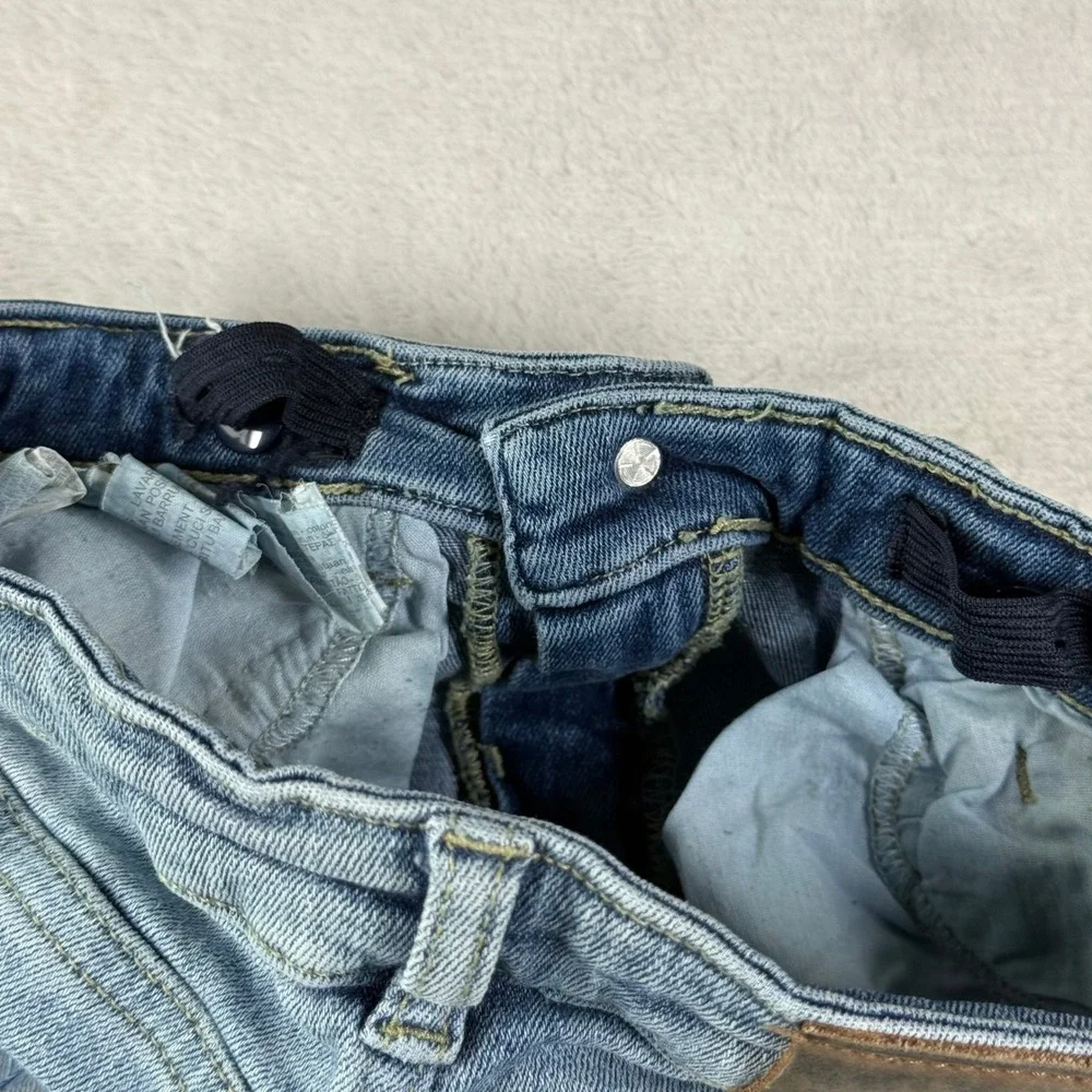 Zara Size 8 Super Elastic Premium Distressed Skinny Jeans Light Wash Blue